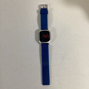 Accutime Boys WN4072WM Stainless Matte Blue Watch LCD Works
